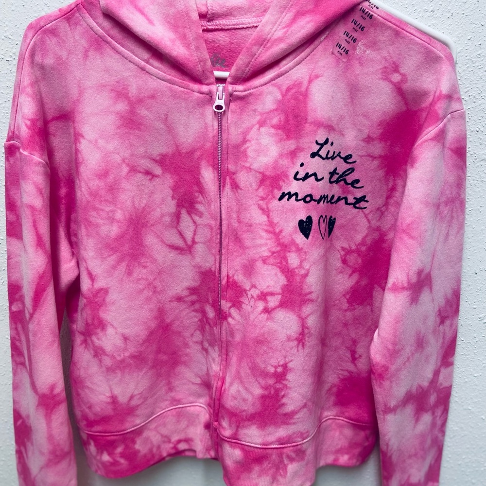 Justice children’s tie dye hoodie girls size 14/16